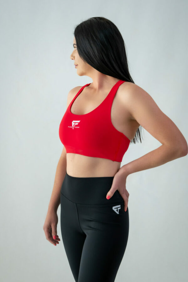 LuxeLift Sports Bra in Fiery Red