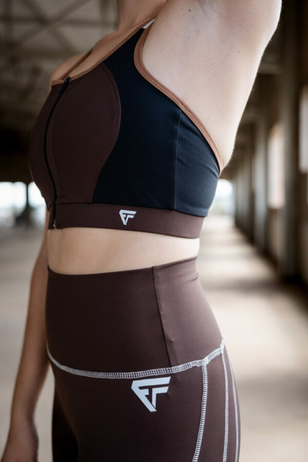 Mocha Elevate Zip Crop - Image 6